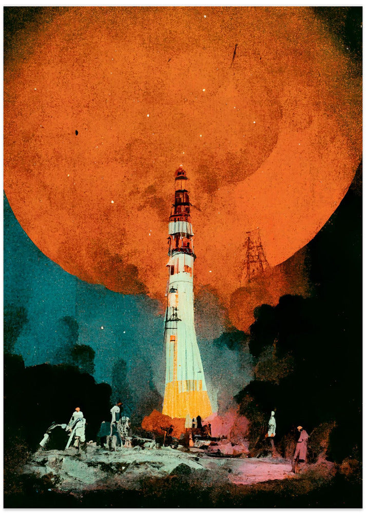 Lunar Launch - Art Print by Treechild