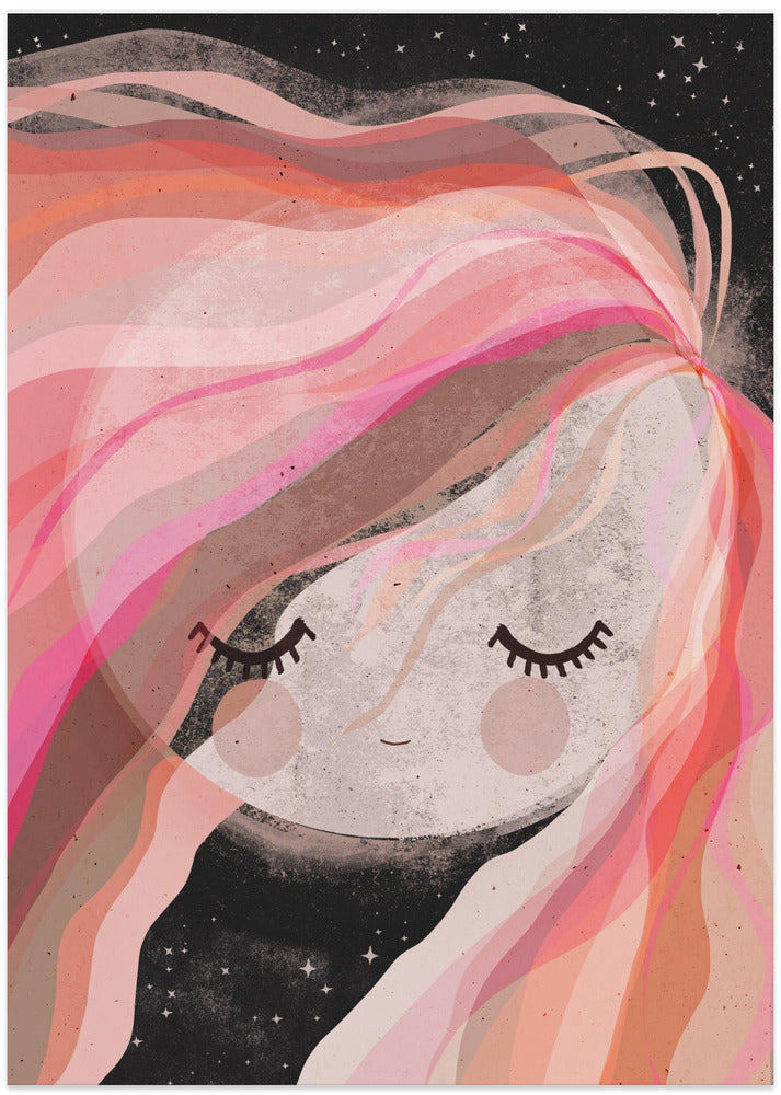 Dreamy Moon Whispers - Art Print by Treechild