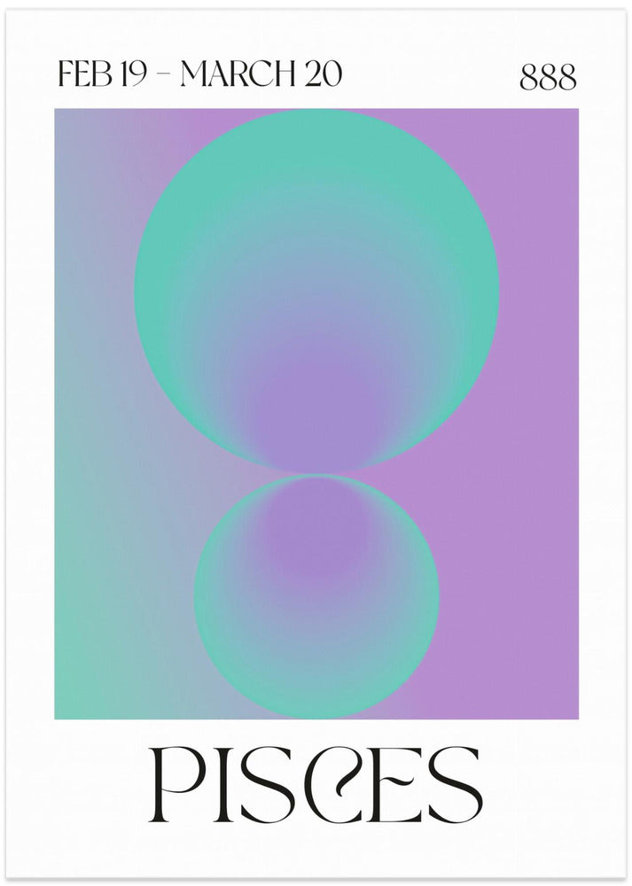 Pisces Aura Angel Number 888 - Art Print by Valeria Castillo