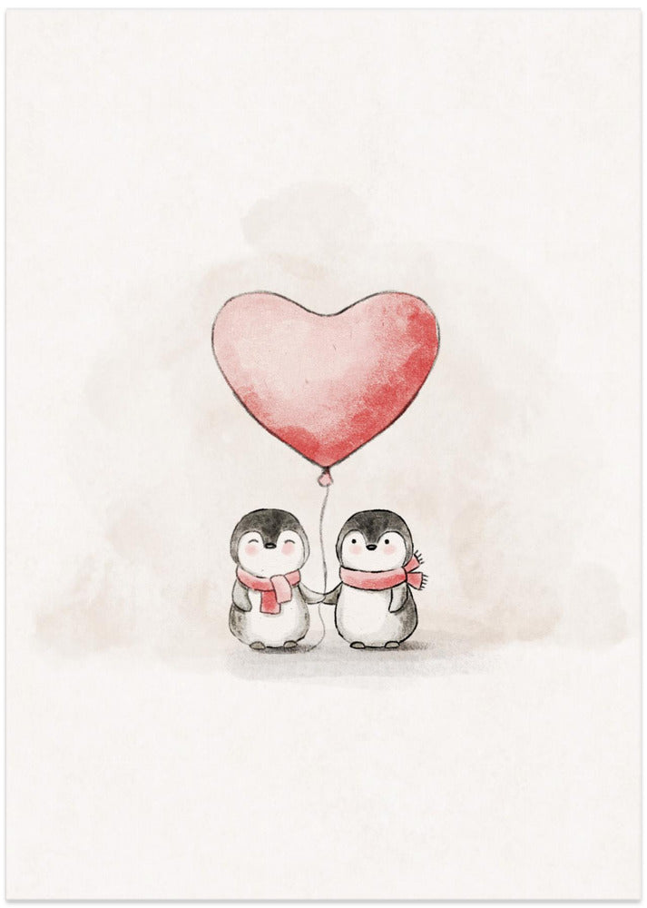 Penguin in Love - Art Print by Xuan Thai