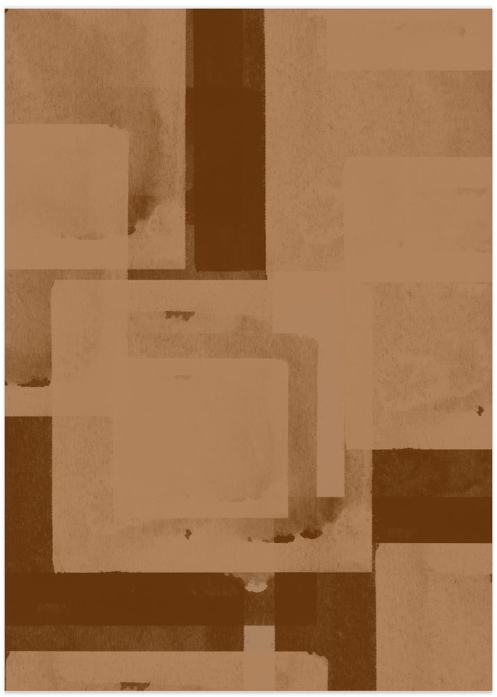 Sepia Geometric Flow - Art Print by THE MIUUS STUDIO