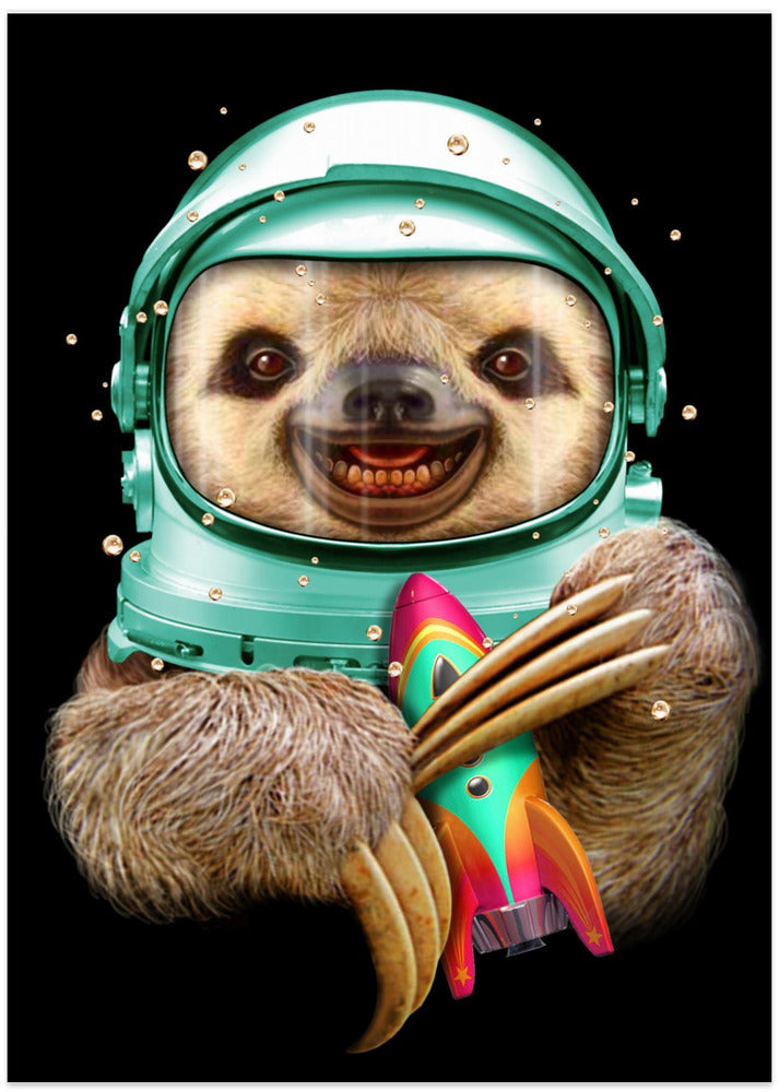 SPACESLOTH - Art Print by Adam Lawless