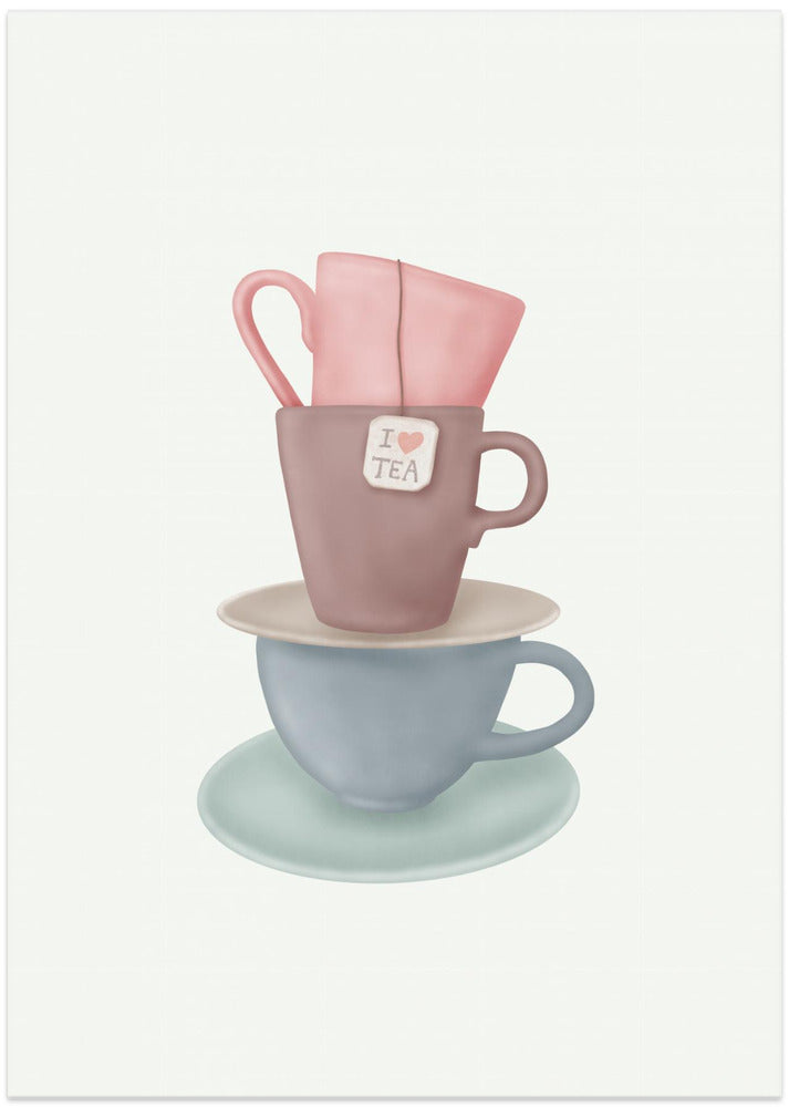 I Love TEA - Art Print by Aminah Eleonora