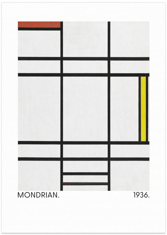 Composition in White, Red, and Yellow 1936 - Art Print by Piet Mondrian
