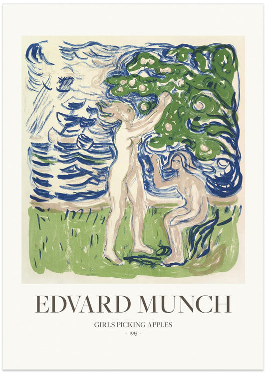 Girls Picking Apples - Art Print by Edvard Munch