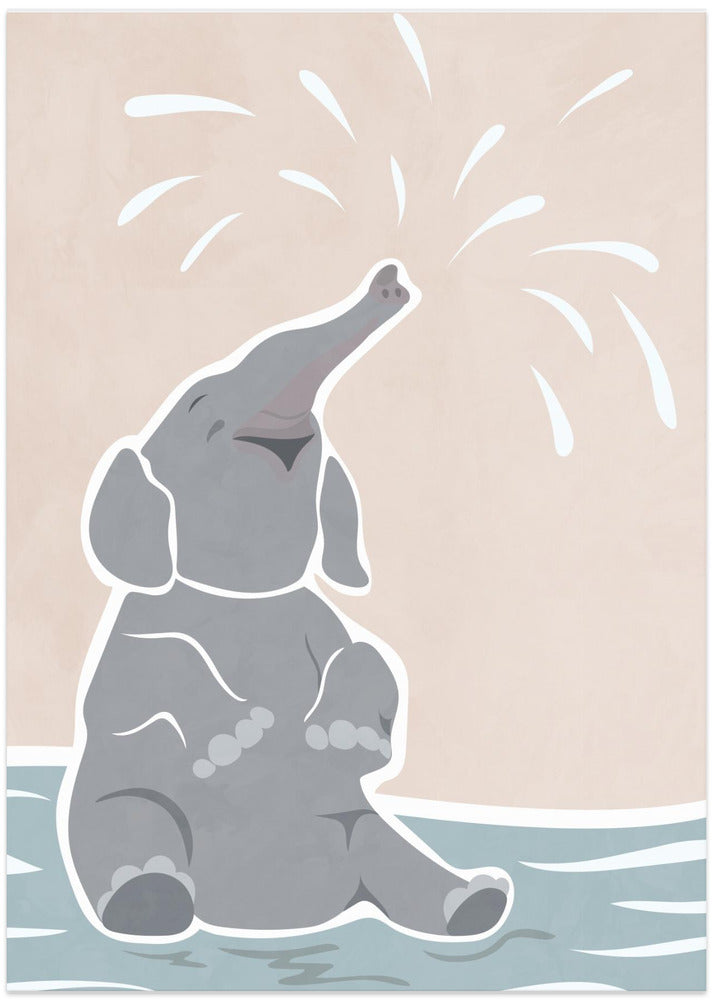 Cute scandi elephant children's art - Art Print by Sarah Manovski