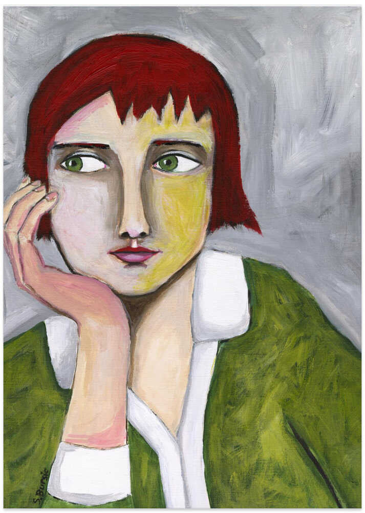 Thinking Lady - Art Print by Sharyn Bursic