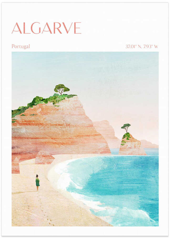Algarve, Portugal - Art Print by longwayhome Travel Poster