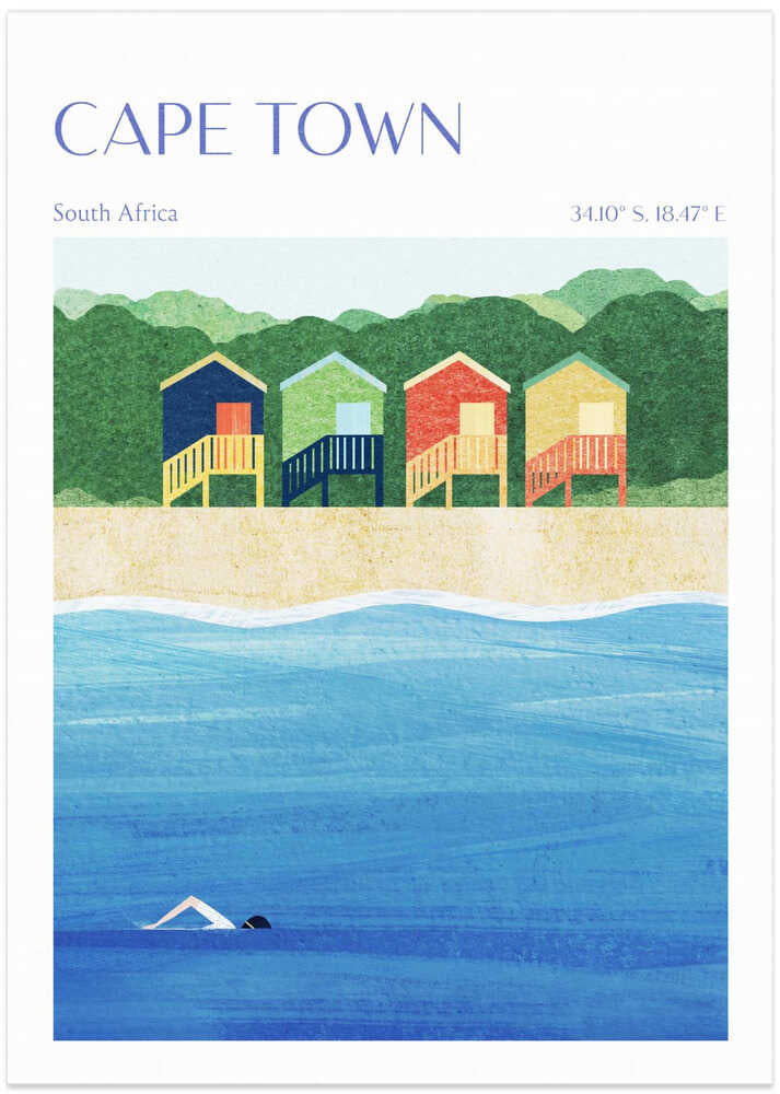 Cape Town, South Africa - Art Print by longwayhome Travel Poster