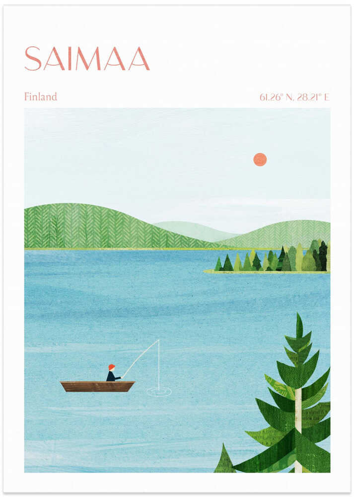 Lake Saimaa, Finland - Art Print by longwayhome Travel Poster