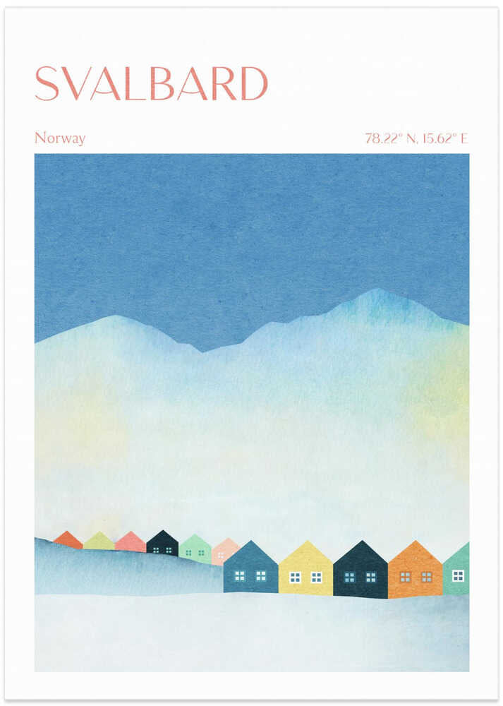 Svalbard, Norway - Art Print by longwayhome Travel Poster