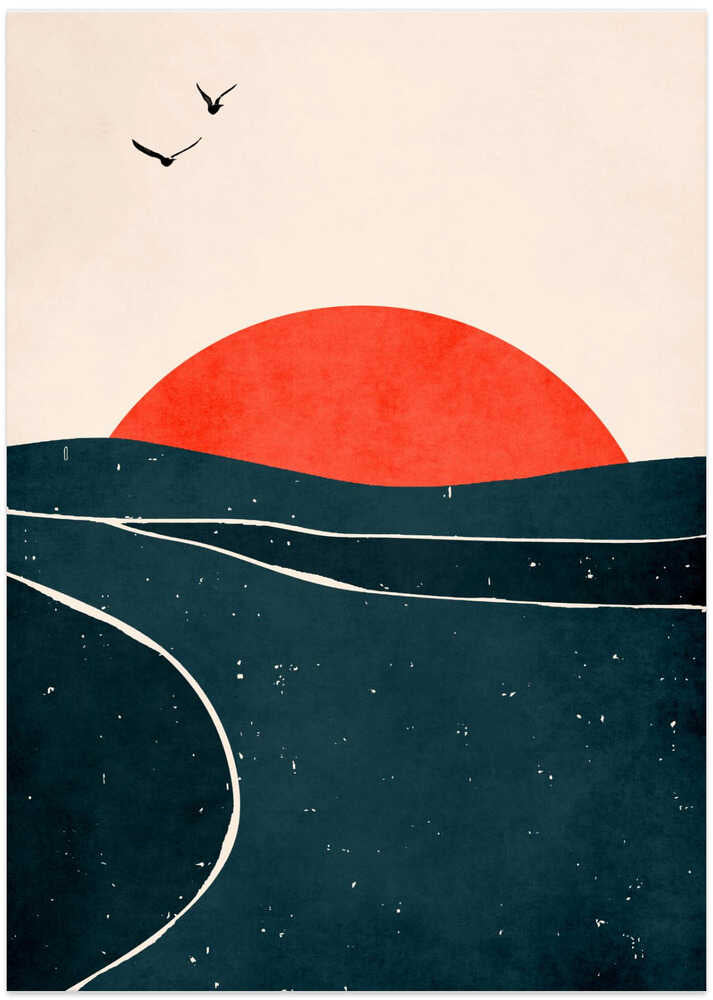 Dancing Seagulls - Art Print by Kubistika