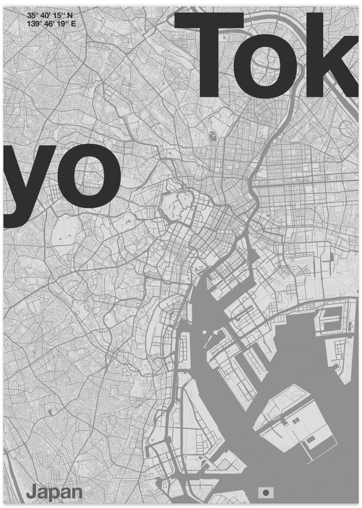 Tokyo - Map Art Print by Florent Bodart