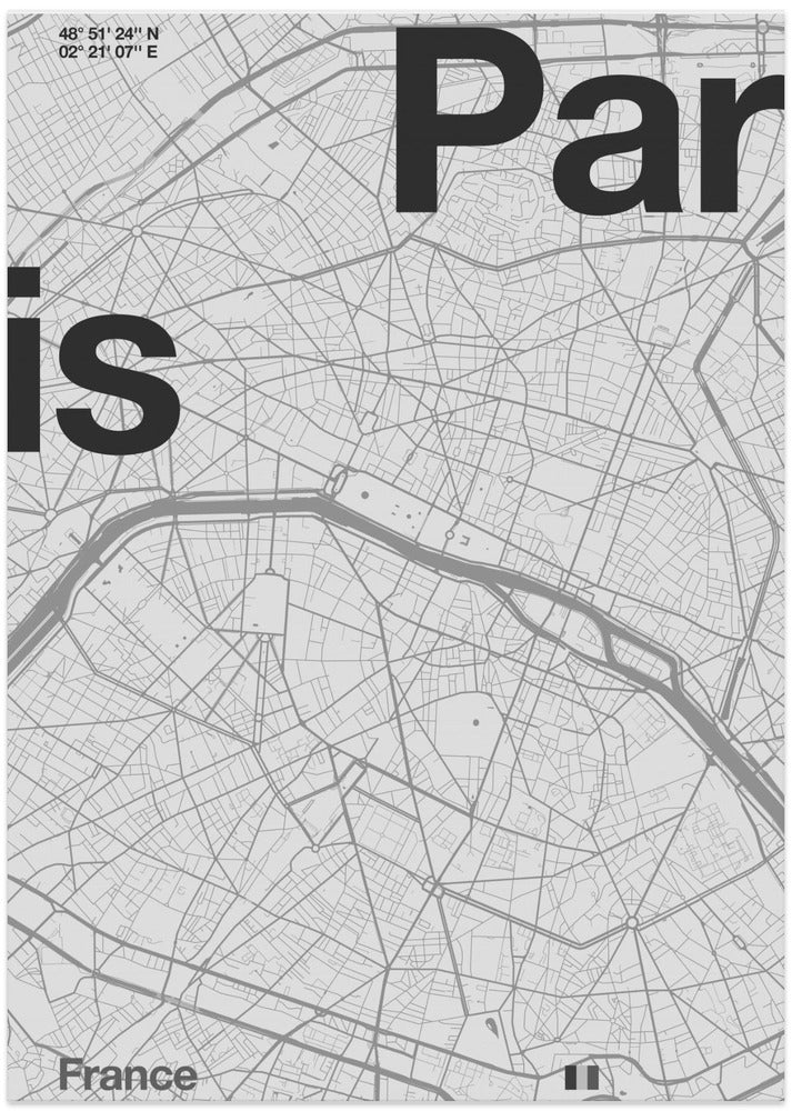 Paris - Map Art Print by Florent Bodart