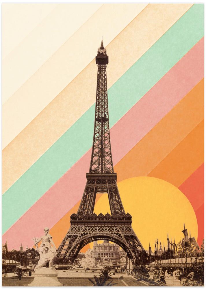 Eiffel Tower Rainbow - Art Print by Florent Bodart