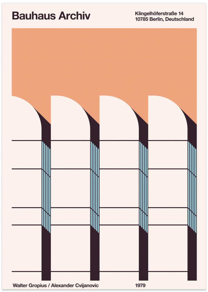Bauhaus Archiv - Art Print by Florent Bodart Exhibition Poster