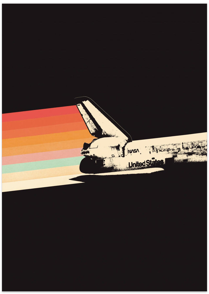 Space Ship Rainbow - Art Print by Florent Bodart