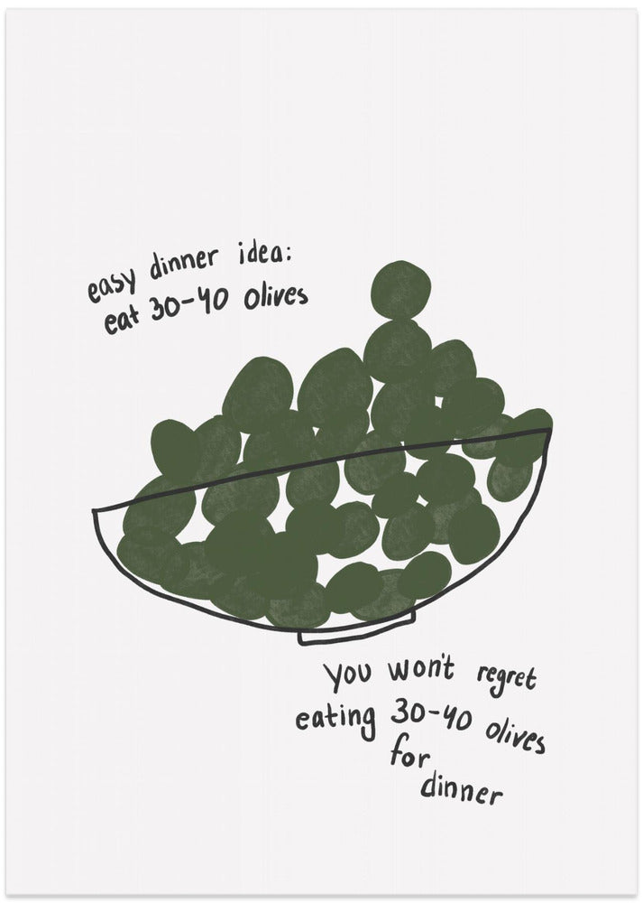 Olive Dinner Delight - Art Print by Athene Fritsch