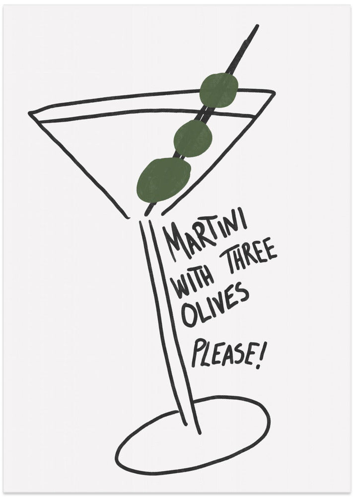 Olive Trio Martini - Art Print by Athene Fritsch