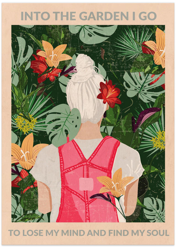 Into the Garden (grey) - Art Print by WallChart Art Studio