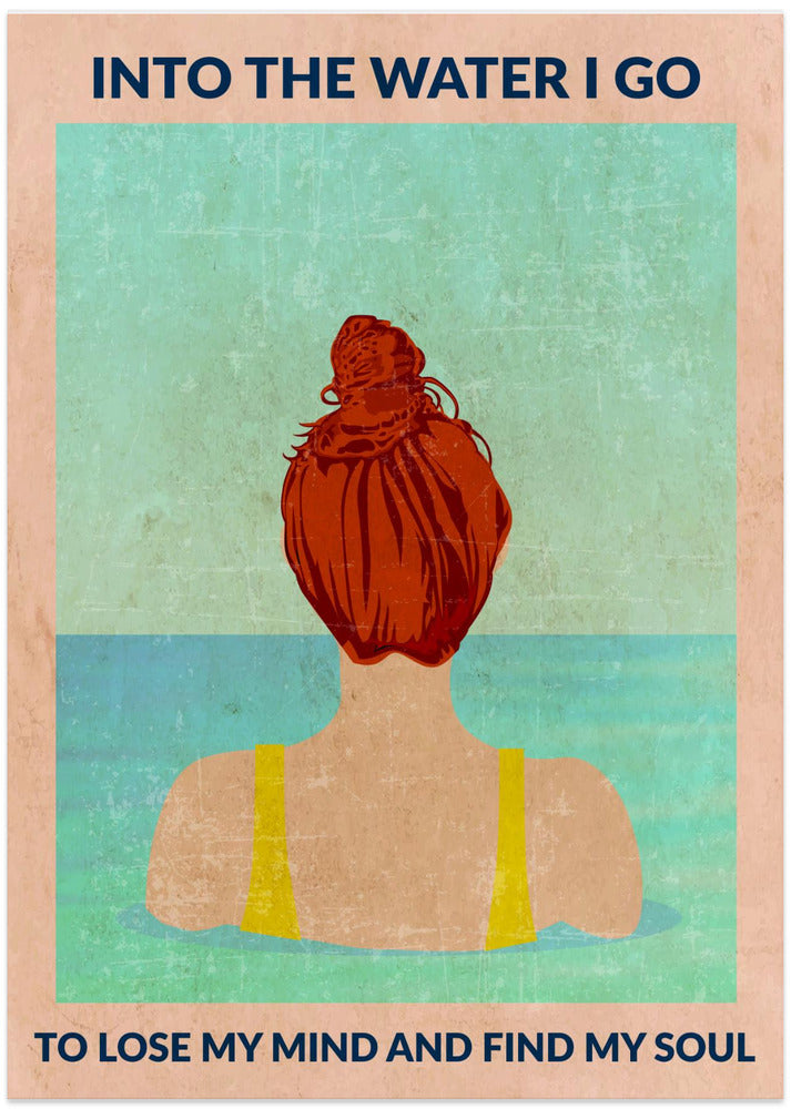 Into the Water (redhead) - Art Print by WallChart Art Studio