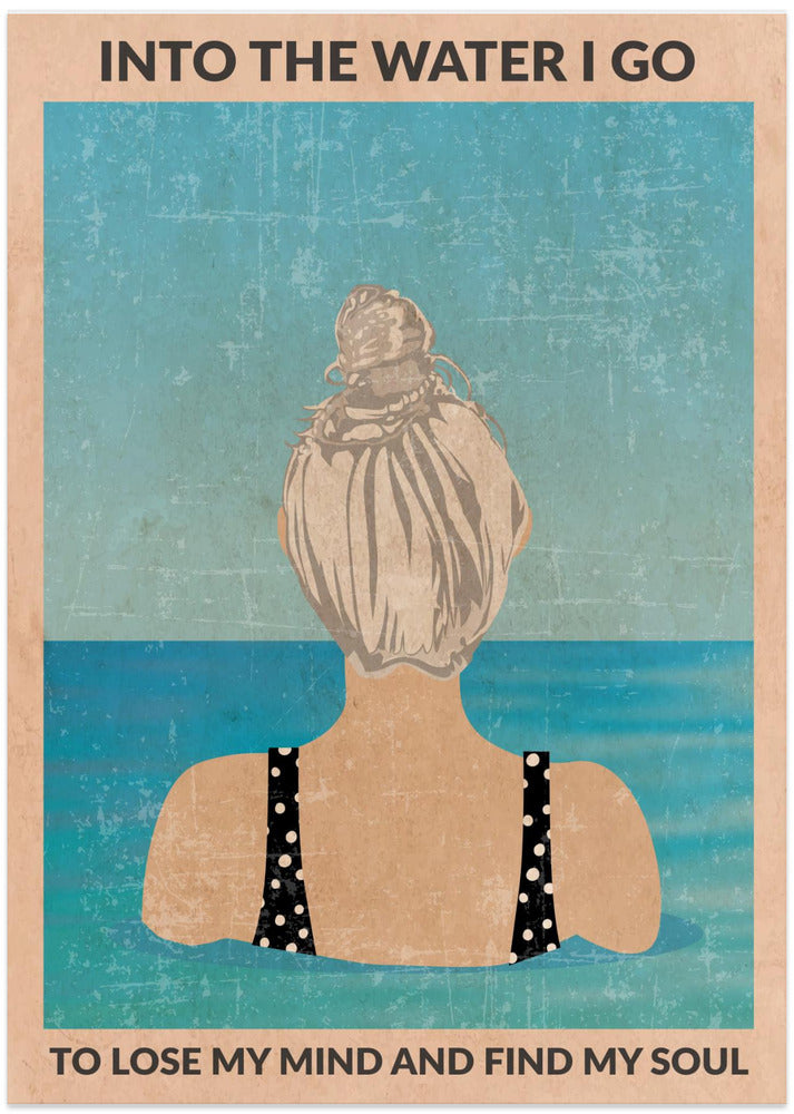 Into the Water (silver) - Art Print by WallChart Art Studio