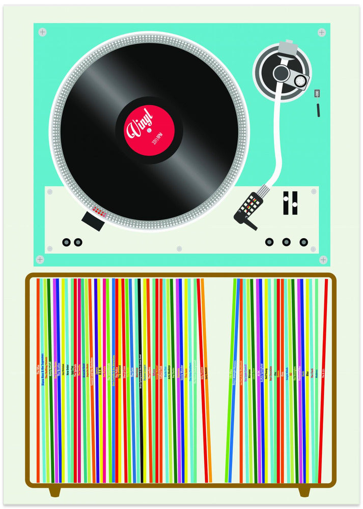 Vinyl Stack - Art Print by WallChart Art Studio