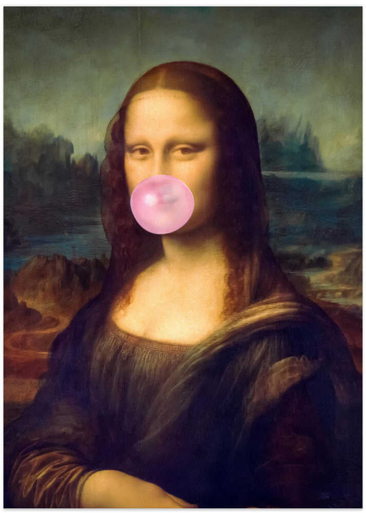 Mona Lisa Bubble Gum - Art Print by Taudalpoi
