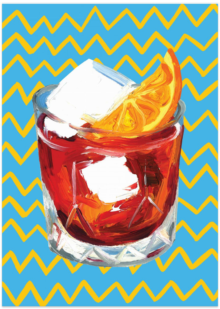 Negroni Blue - Art Print by Alice Straker