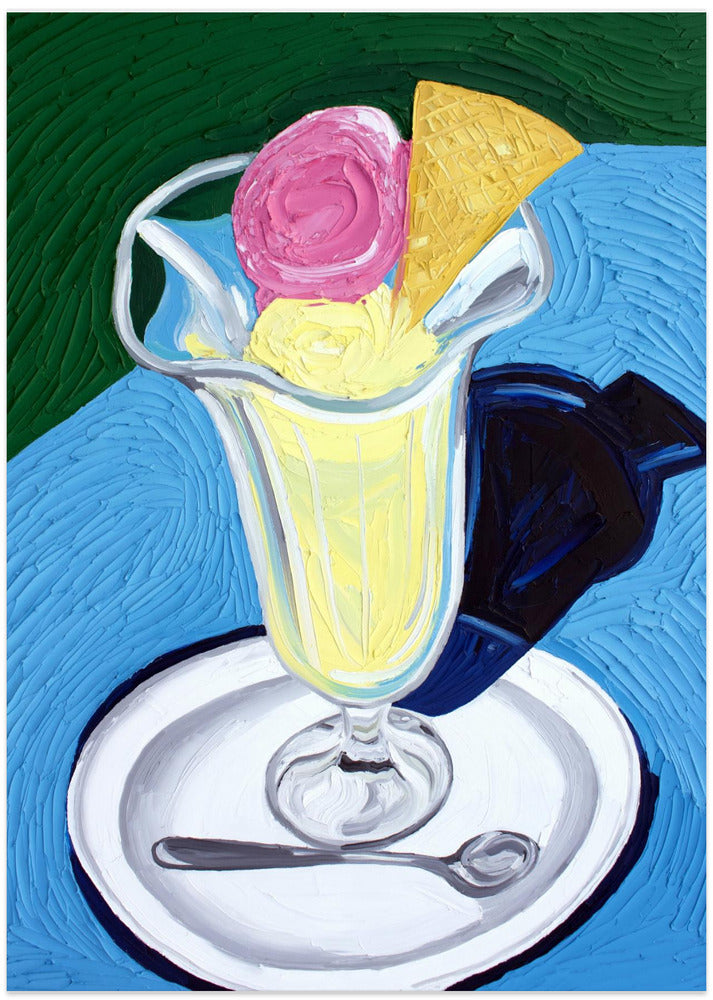 Raspberry and Vanilla Ice Cream - Art Print by Alice Straker