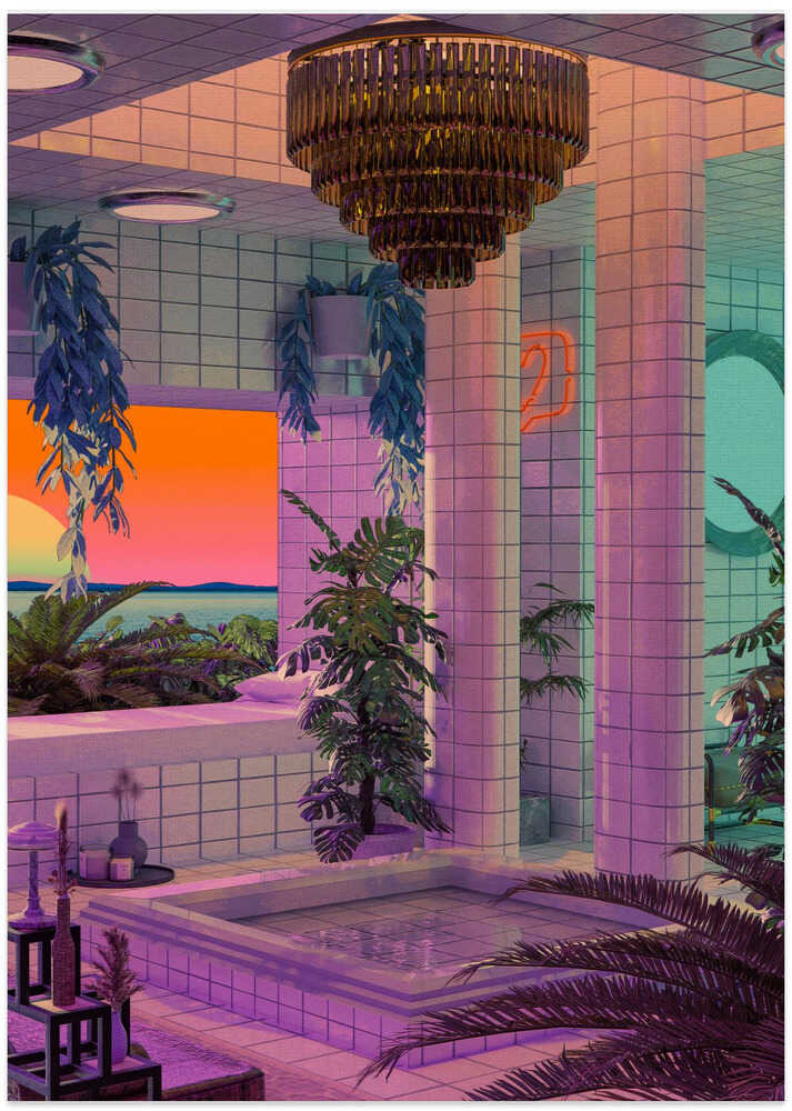 Vaporwave Pool - Art Print by CosmoZach