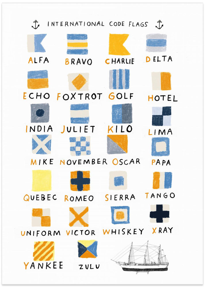 Nautical Flags - Art Print by Hanna Melin