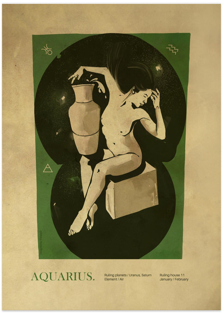 Aquarius print - Art Print by Dion Gem