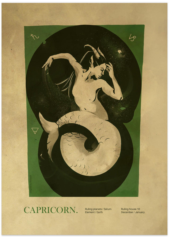 Capricorn print - Art Print by Dion Gem