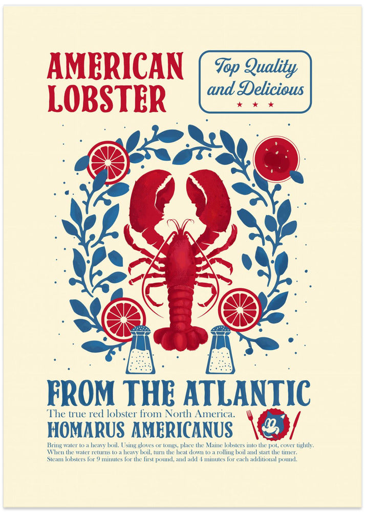 Lobster kitchen print - Art Print by Dion Gem