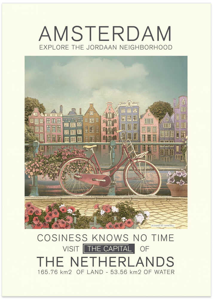 Amsterdam print - Art Print by Dion Gem Travel Poster