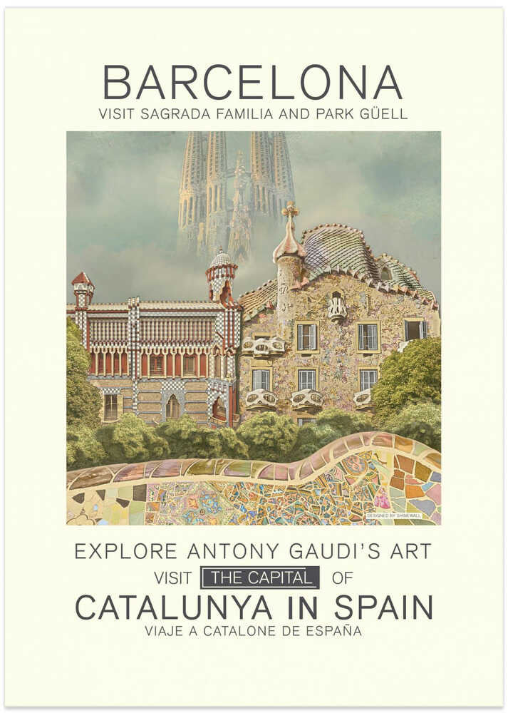 Barcelona print - Art Print by Dion Gem