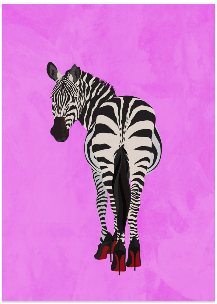 Zebra Shoes pink - Art Print by Sarah Manovski