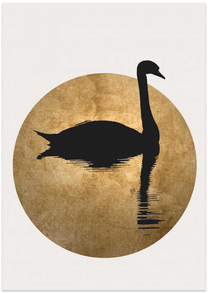 The Swan Gold - Art Print by Kubistika