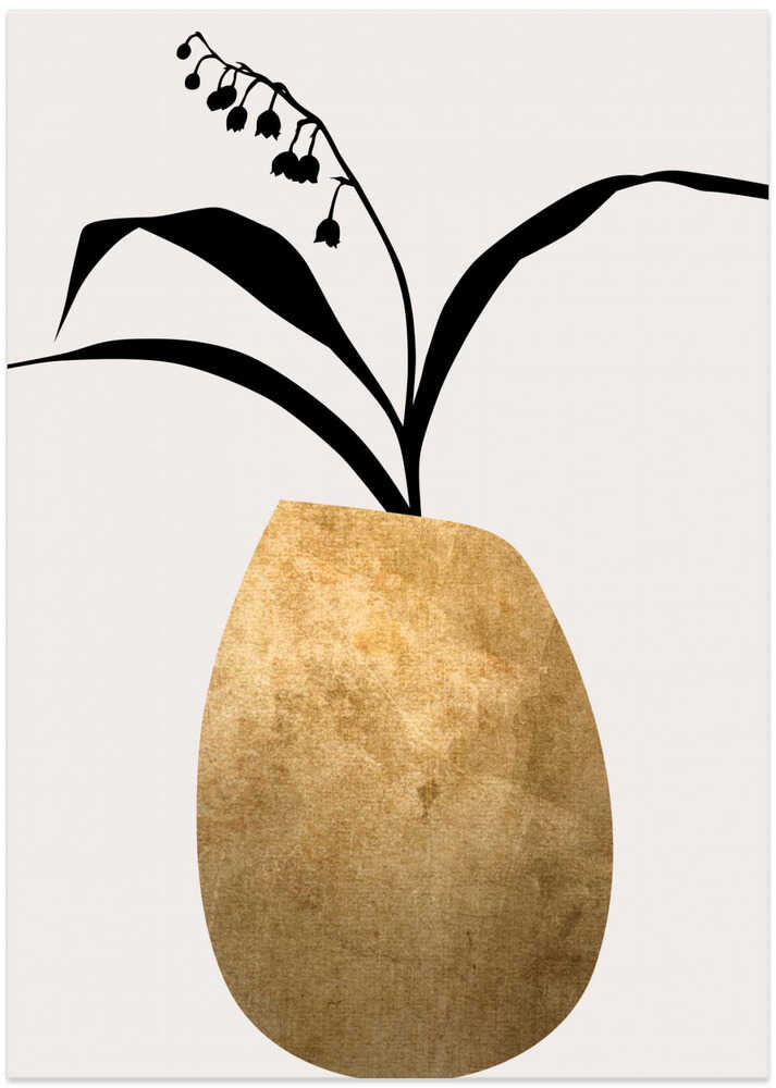 Water Lilies   Gold - Art Print by Kubistika