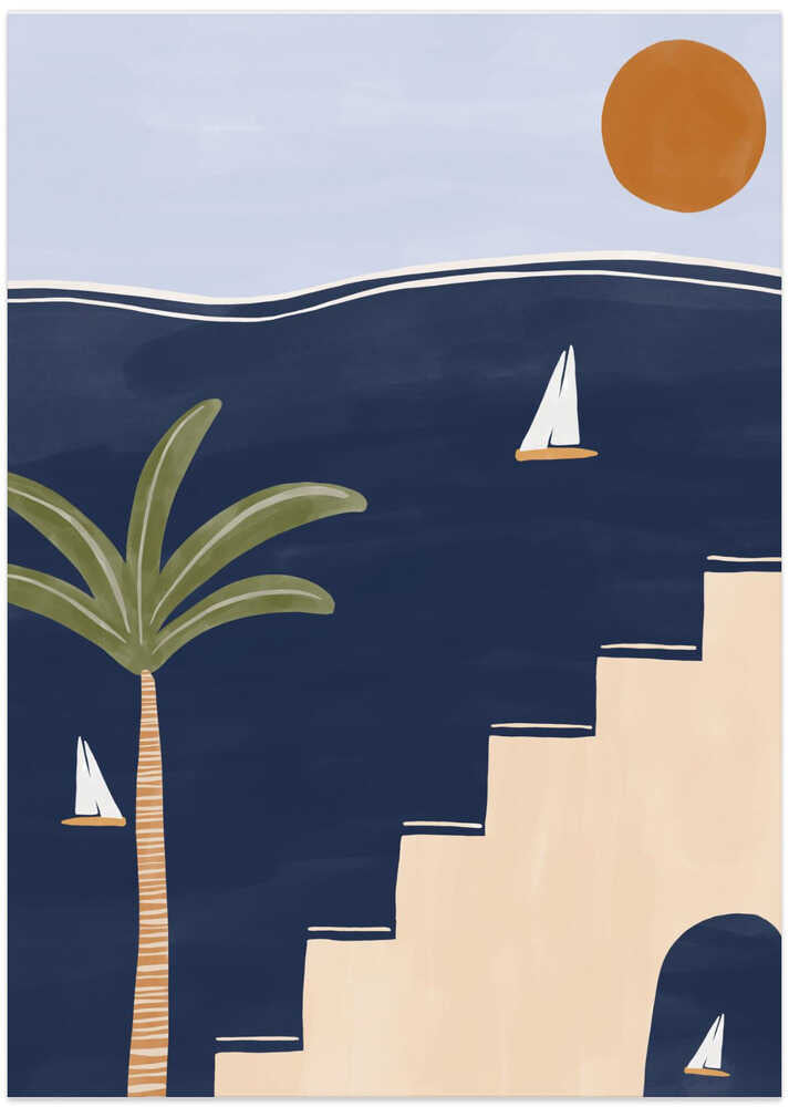 Sailboats - Art Print by Ivy Green Illustrations