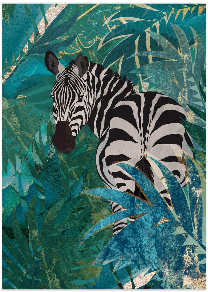 Zebra in the jungle 1 - Art Print by Sarah Manovski