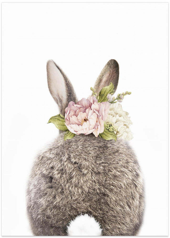 Floral Bunny Back - Art Print by Lola Peacock
