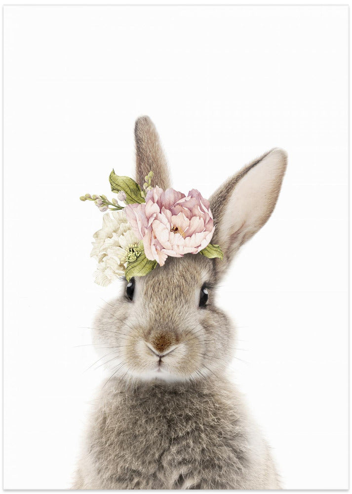 Floral Bunny - Art Print by Lola Peacock