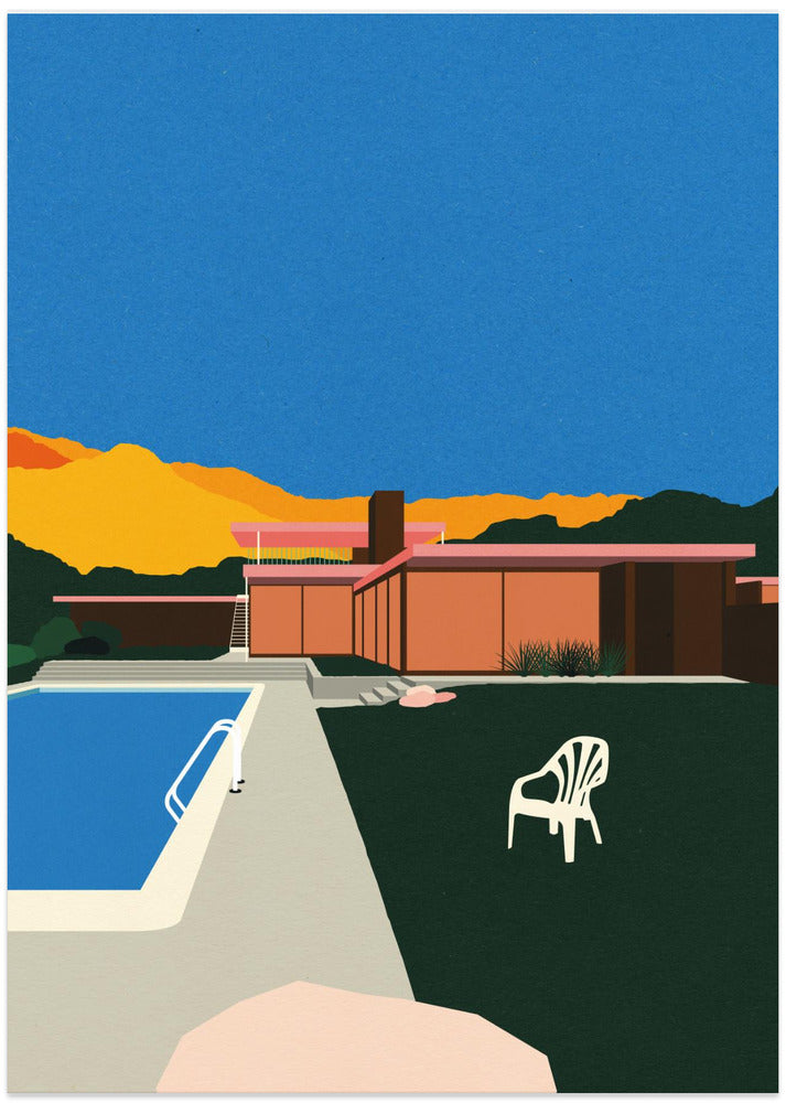 Kaufmann Desert House Poolside - Art Print by Rosi Feist