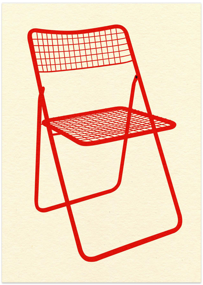 Ted Net Chair Red - Art Print by Rosi Feist