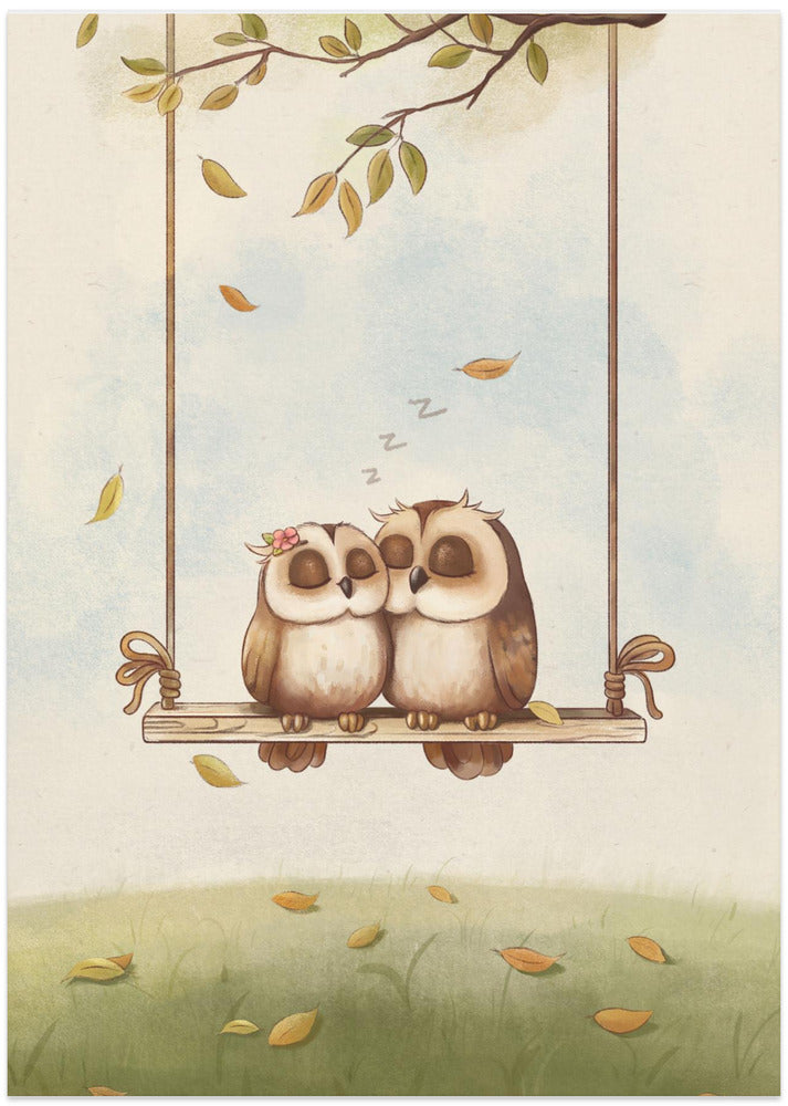 Owls in love - Art Print by Xuan Thai