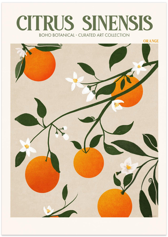 Orange Elegance - Art Print by Emel Tunaboylu