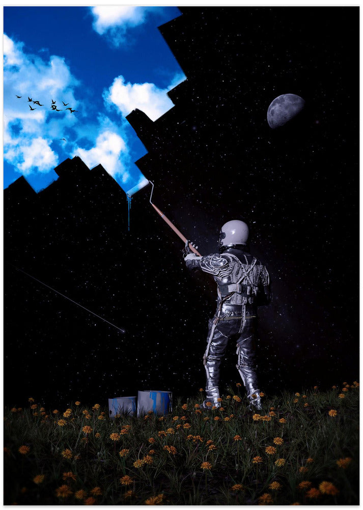 Hello Blue Sky - Art Print by Nicebleed