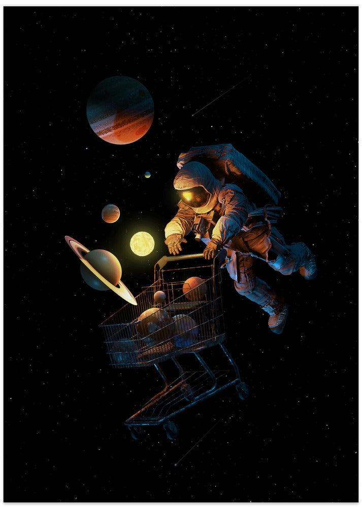 Space Cart Print - Art Print by Nicebleed